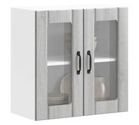 Armoire murale de cuisine avec porte en verre Lucca gris béton vidaXL