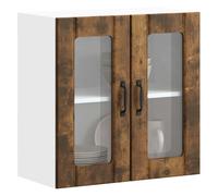 Armoire murale de cuisine avec porte en verre Lucca gris béton vidaXL