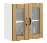 Armoire murale de cuisine avec porte en verre Lucca gris béton vidaXL
