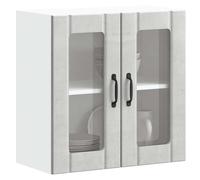 Armoire murale de cuisine avec porte en verre Lucca gris béton vidaXL