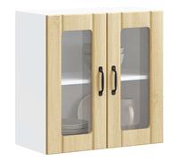 Armoire murale de cuisine avec porte en verre Lucca gris béton vidaXL