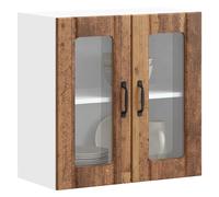 Armoire murale de cuisine avec porte en verre Lucca gris béton vidaXL