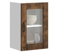 Armoire murale de cuisine avec porte en verre Lucca vieux bois vidaXL