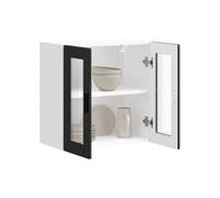 Armoire murale de cuisine avec porte en verre Porto noir 854148