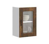 Vidaxl Armoire Murale De Cuisine Avec Porte En Verre Kalmar Chêne Fumé
