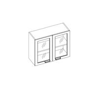 Armoire murale de laboratoire labtable mélamine 2 portes vitrées, 1 étagère, LxHxP 900 x 370 x 350 mm