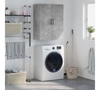 Armoire Murale de Rangement Gris Béton 69,5x34x90 cm, Meuble Suspendu Élégant pour Salon et Chambre, Grand Espace de Stockage, Bois d'Ingénierie Durable et Stable, Design sans Encombrer Le Sol