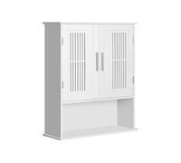 kleankin Armoire murale salle de bain 2 portes – étagère réglable, niche ouverte – 60x20x70 cm Blanc