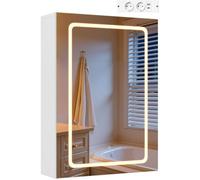Armoire murale de salle de bain 50x14 5x70cm- EUGAD - miroir LED - Éclairage tactile 3 couleurs