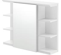 Armoire murale de salle de bain 64 x 80 x 20 cm armoire de toilette avec porte et 3-3 étagères armoire suspendue panneau de particules blanc [en.casa]