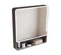 Armoire murale de salle de bain à LED, organiseur éclairé avec miroir, grande unité de rangement avec portes et étagères pour une organisation efficace de la salle de bain