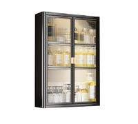 Armoire murale de salle de bain au-dessus des toilettes, étagère de rangement réglable pour cosmétiques, cuisine et salon, noir, 50 x 70 cm