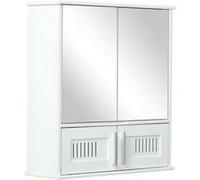 kleankin Armoire murale miroir salle de bain avec étagère et placard armoire de toilette en bois MDF design contemporain dim. 55l x 17,5P x 60H cm