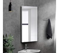 Armoire murale de salle de bain avec miroir - En acier inoxydable - Armoire murale avec portes - Armoire d'angle avec 3 étagères pour salle de bain, salon, couloir