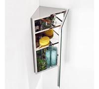 Armoire murale de salle de bain avec miroir, porte simple en acier inoxydable avec trois étagères, solution de rangement triple étagère