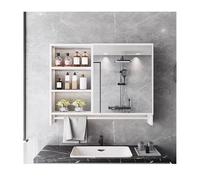 Armoire murale de salle de bain miroir avec étagère 80 cm Solution de rangement polyvalente pour maison, hôtel, dortoir, design élégant et fonctionnel