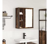 Armoire murale de salle de bain miroir chêne fumé 50x21x60 cm vidaXL