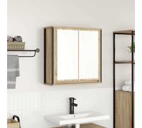 Armoire murale de salle de bain miroir chêne noir 60x21x60 cm vidaXL