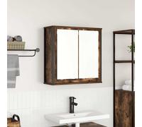 vidaXL Armoire murale de salle de bain miroir chêne fumé 60x21x60 cm, armoire suspendue de salle de bain, meuble mural de 861899
