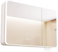 Armoire Murale de Salle de Bain Moderne avec éclairage et Espace de Rangement Armoire à Miroir 3 en 1 pour Bijoux Chambre Dressing Miroir intérieur Gris foncé Cadeau