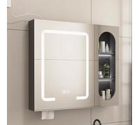 Armoire murale de salle de bain moderne avec lumières LED, miroir anti-buée intelligent à intensité variable en alliage d'aluminium, organisateur de rangement pour une décoration d'intérieur élégante