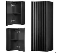 Armoire murale de salle de bain Newport 20 x 57 x 19 cm noir