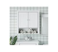 Vidaxl Armoire Murale De Salle De Bain Berg Blanc Bois Massif Blanc