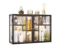 Armoire murale de salle de bain, rangement au-dessus des toilettes, armoire à pharmacie avec porte en verre, organisateur suspendu sans clous, solution élégante pour économiser de l'espace pour salles