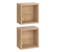 Vicco Étagère Murale Senyo, chêne doré, 25 x 25 cm, Lot de 2, pour Salle de Bain, Beaucoup d'espace de Rangement pour Les ustensiles de Bain