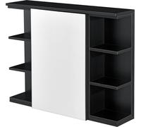 Armoire murale de salle de bains 64 x 80 x 20 cm Armoire de toilette avec porte et 3-3 étagères Armoire suspendue Panneau de particules noir
