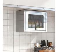 Armoire murale en acier inoxydable 304 épaissie avec armoire suspendue à porte rabattable,armoire de rangement murale sans perforation pour cuisine et salle de bain(40*22*34.5cm/15.7*8.7*13.6in)