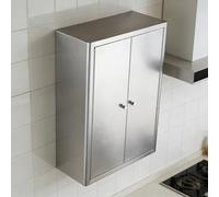 Armoire murale en acier inoxydable, aucun assemblage requis, armoire de rangement, armoire à pharmacie, organisateur d'ustensiles de cuisine(Stainless steel door,65*20*45cm/25.5*7.8*17.7in)