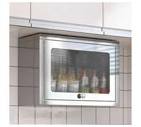 Armoire Murale en Acier Inoxydable avec Porte Rabattable, Buffet de Garde-Manger de Cuisine d'étagère de Rangement Flottante Robuste, Armoire à Pharmacie Organisateur antirouille étanche