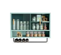 Armoire murale en acrylique à porte coulissante - Étagère de rangement pour cuisine, salon, salle à manger et salle de bain - Meuble d'affichage élégant vert (100 x 50 x 28 cm)