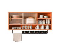 Armoire murale en acrylique avec porte coulissante élégante et polyvalente pour salon, salle à manger et salle de bain, rose
