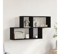 Armoire Murale En Chêne Noir Vidaxl 76x15x53 Cm En Bois D'ingénierie Noir