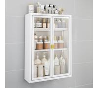 Armoire murale en métal avec portes en verre à suspendre pour salle de bain, cuisine, buanderie, solution d'organisation élégante pour les espaces de la maison