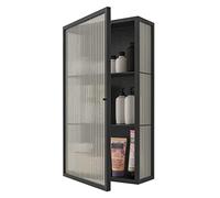 Armoire murale en verre pour salon et chambre à coucher - Armoire de rangement à porte simple avec option de rangement pour salle de bain - Organiseur élégant et fonctionnel pour décoration