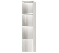 Armoire murale encastrée en acier inoxydable pour salon, salle de bain, cuisine et bibliothèque, design moderne blanc, 28 x 120 cm, solution de rangement élégante et fonctionnelle