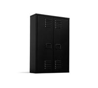 IDMarket Armoire murale Ester 2 portes métal noir design industriel