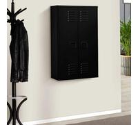 Armoire Murale Ester 2 Portes Métal Noir Design Industriel Noir