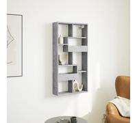 vidaXL Armoire murale Gris béton 80x15x80 cm Bois d'ingénierie Flottante Étagère Vitrine 854547