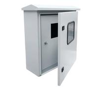 Armoire Murale for Équipement Extérieur, Boîtier de Distribution Électrique, Double Porte Renforcée Avec Vitre, Acier Laminé À Froid, Gris Clair(70X50X25cm/27.6X19.7x9.8in)