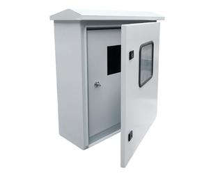 Armoire Murale for Équipement Extérieur, Boîtier de Distribution Électrique, Double Porte Renforcée Avec Vitre, Acier Laminé À Froid, Gris Clair(60X50X20cm/23.6X19.7X7.9in)