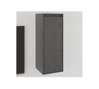 Armoire Murale Gris 30x30x80 cm Bois de Pin Massif Flottante Suspendue vidaXL