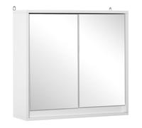 HomCom Armoire murale miroir salle de bain 2 étagères MDF blanc
