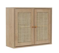 Home Deco Factory – Armoire murale Bali – Rotin, Marron – H50 x L60 x P20 cm
