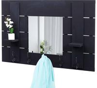 Garderobe murale 5 crochets MENDLER HWC-C89 vintage 90x60cm gris foncé Gris