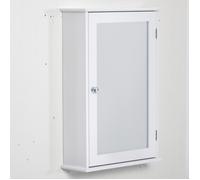 Armoire murale - kleankin - salle de bain miroir armoire glace placard rangement 1 porte - verre MDF - blanc