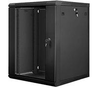 Lanberg Armoire murale WF01-6615-10B 15U 600×600 mm Noir Porte verre trempé